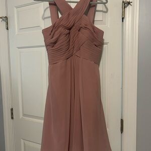 JJs House Pink Ruched Halter Sundress for Weddings